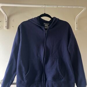Hanes Navy Blue Full-Zip Hoodie